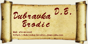 Dubravka Brodić vizit kartica
